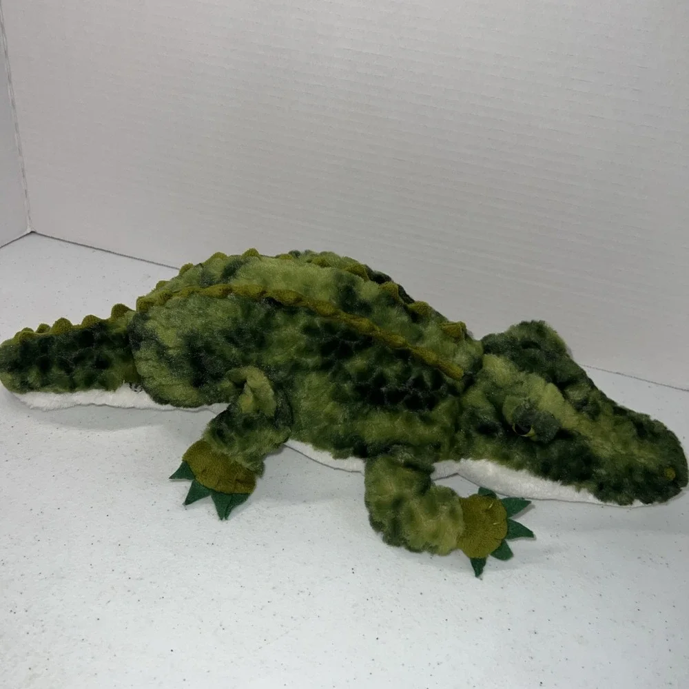 FAO Schwarz Alligator Plush Stuffed Animal Green Textured 15